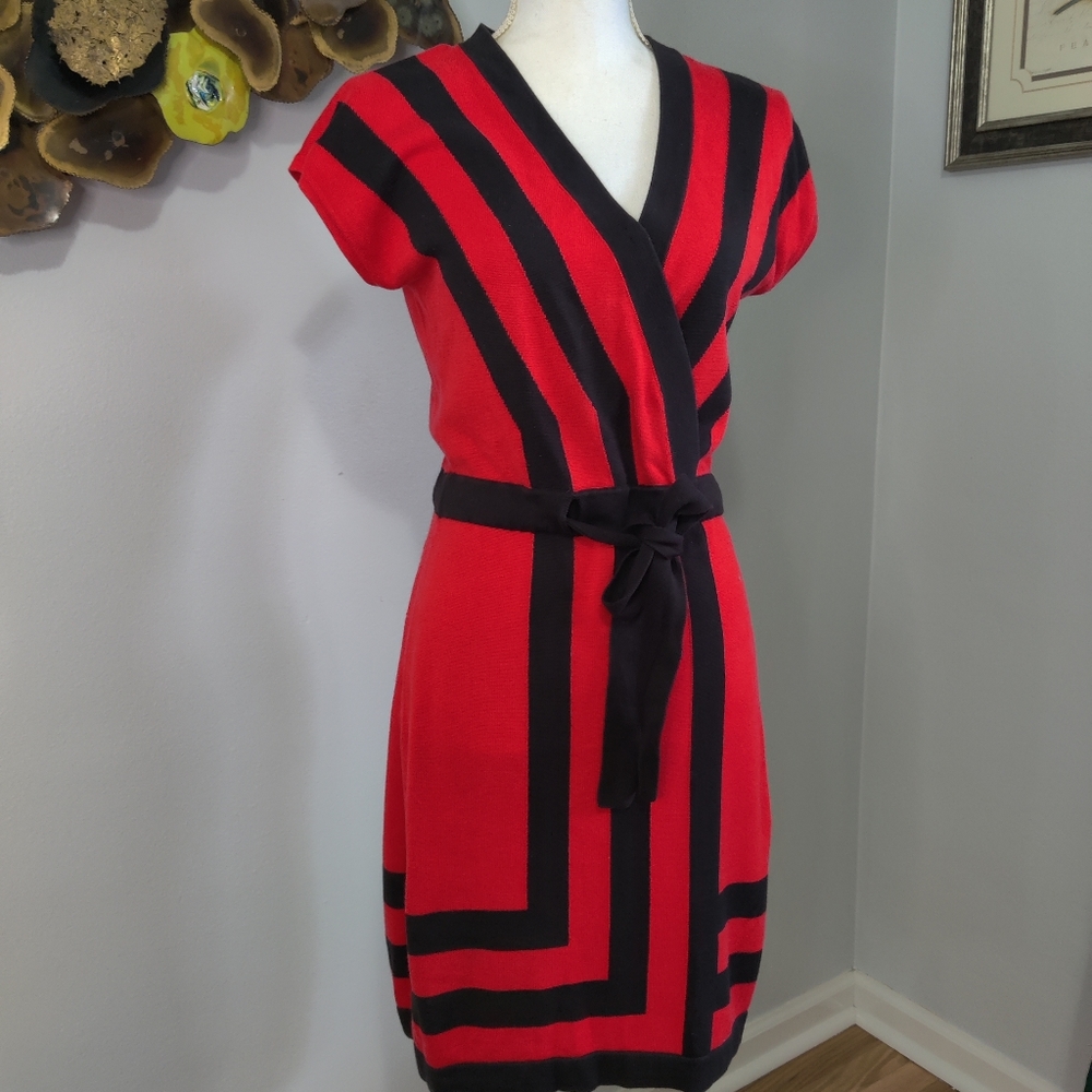 Cotton Red dress with black accent